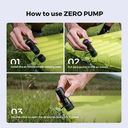 ZERO PUMP Ultra Mini Rechargeable Air Pump with 6 Nozzles for Camping