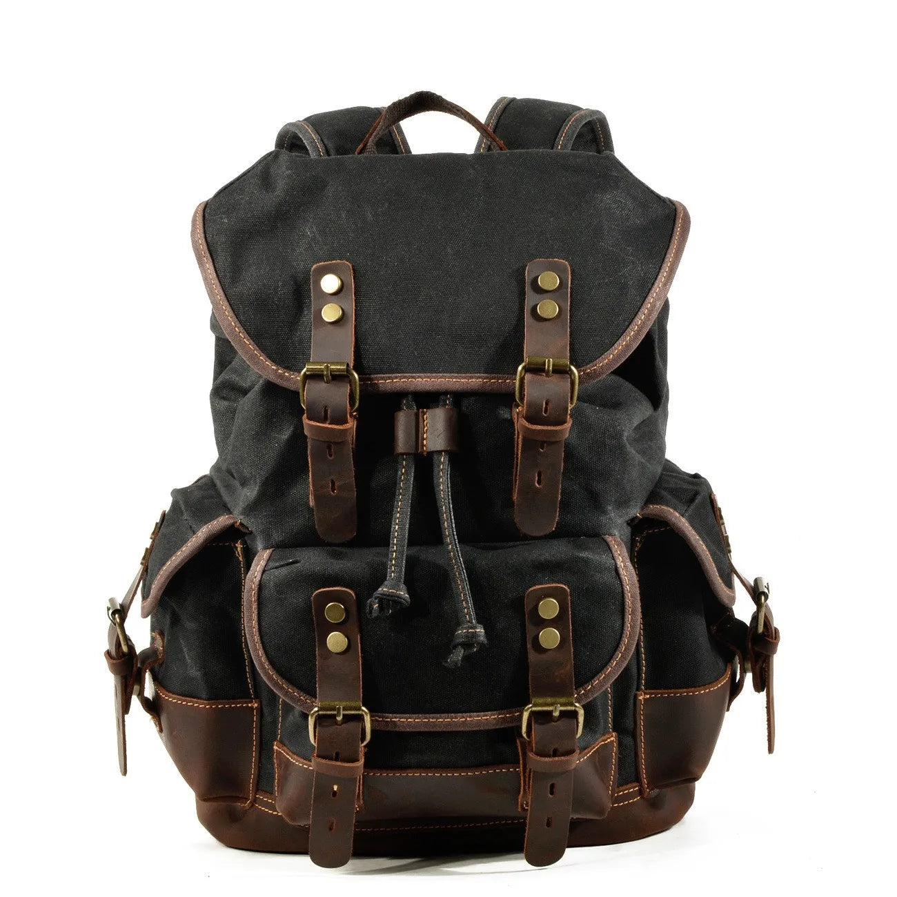 Vintage Waterproof Waxed Canvas Backpack – Travel & Laptop Rucksack