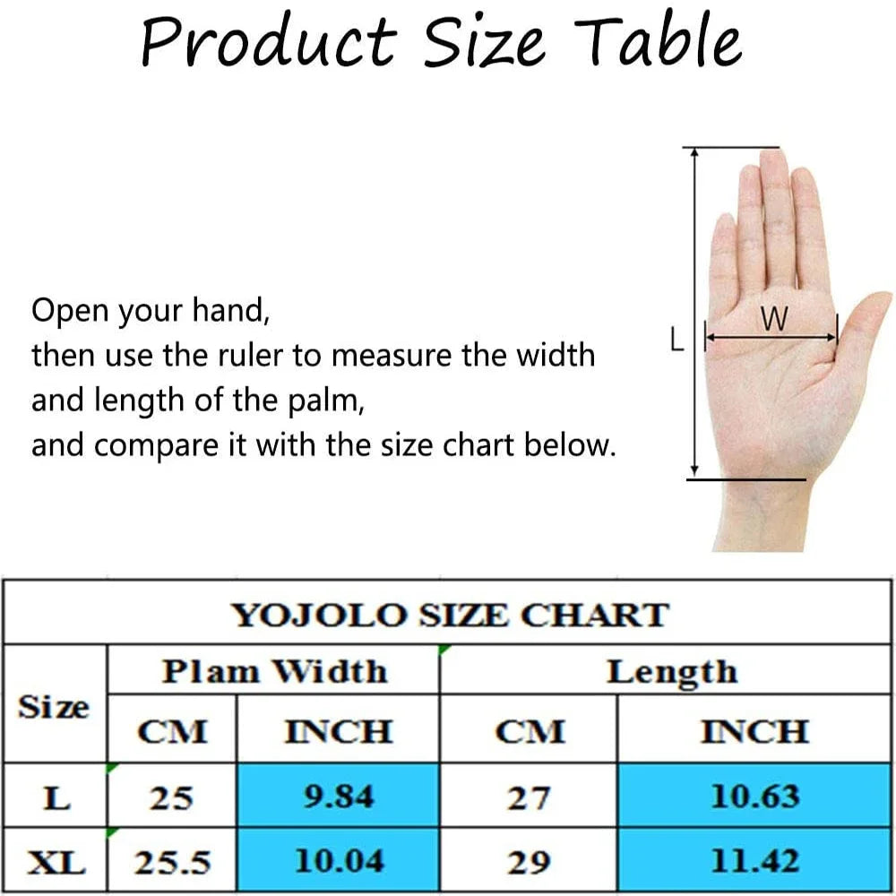 SnowTrail Winter Gloves - Size Chart