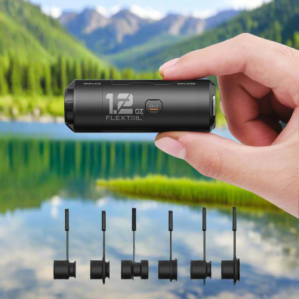 ZERO PUMP Ultra Mini Rechargeable Air Pump with 6 Nozzles for Camping