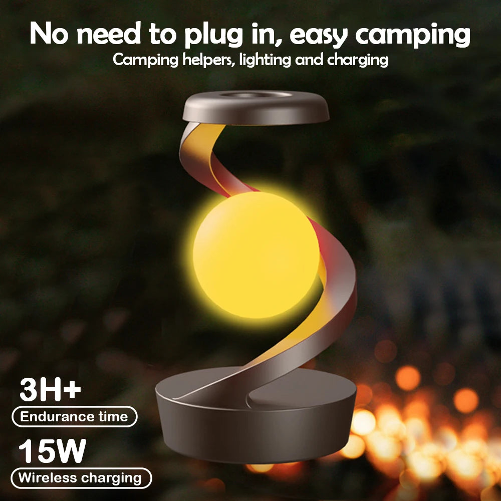 NovaGlow Floating Lamp - Wireless Charging & RGB Night Light