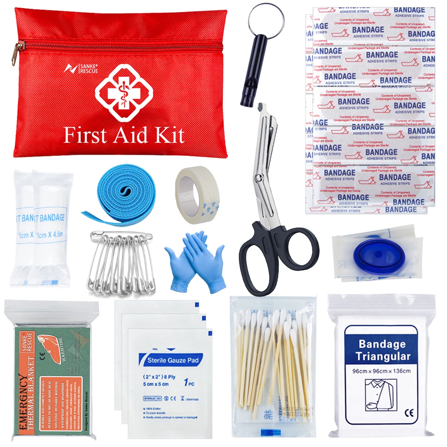 24-in-1 Survival First Aid Kit - Tactical Trauma Bag for Hiking, Camping, and Travel