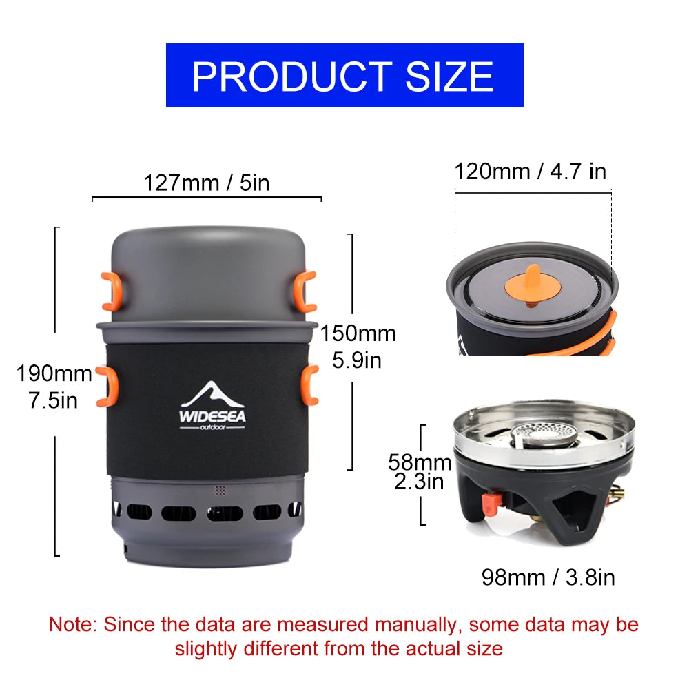All-in-One Camping Cooking System with Gas Burner & Coffee Pot/Press