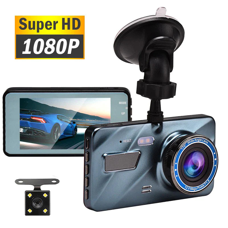 4” HD Touch Screen Dual Lens Dash Cam Recorder – Front & Rear Night Vision