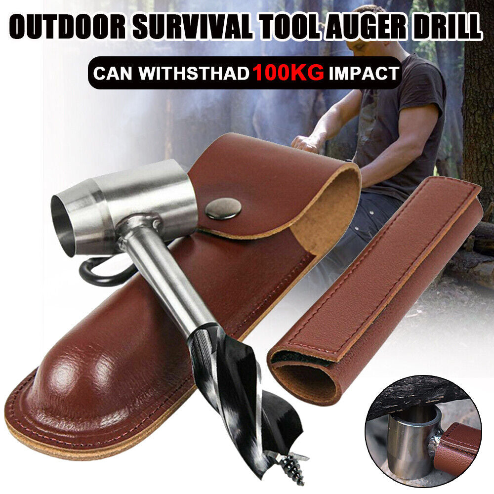 Survivor’s Auger Drill Tool - Handheld Bushcraft & Camping Essential