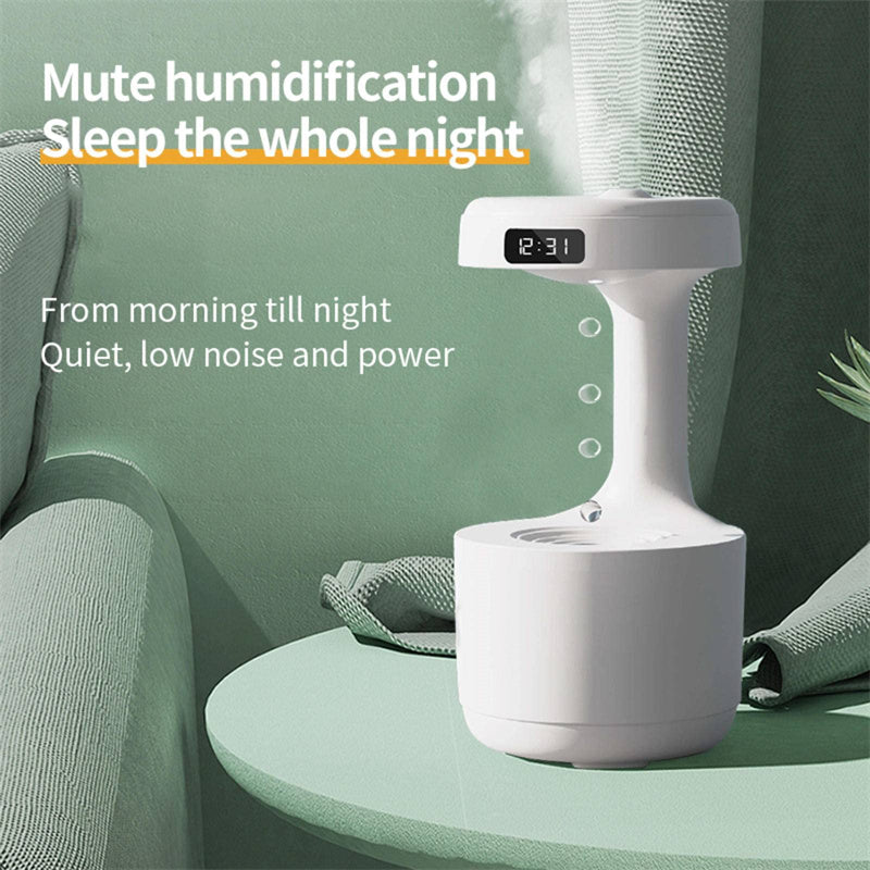 GravityFlow LED Humidifier - Anti-Gravity Mist, Aroma Diffuser & Clock