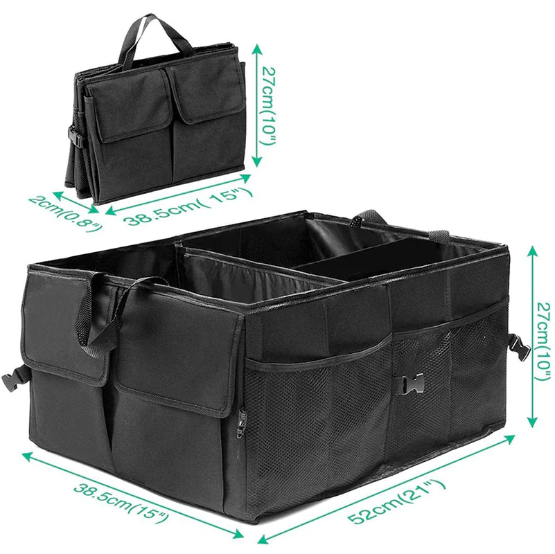 SmartCargo 40L Trunk Organizer - Folding Storage Bin with Mesh Pockets