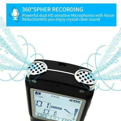 Voice Activated Digital Recorder & MP3 Player - HD Audio Capture