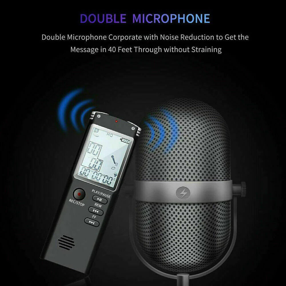 Voice Activated Digital Recorder & MP3 Player - HD Audio Capture