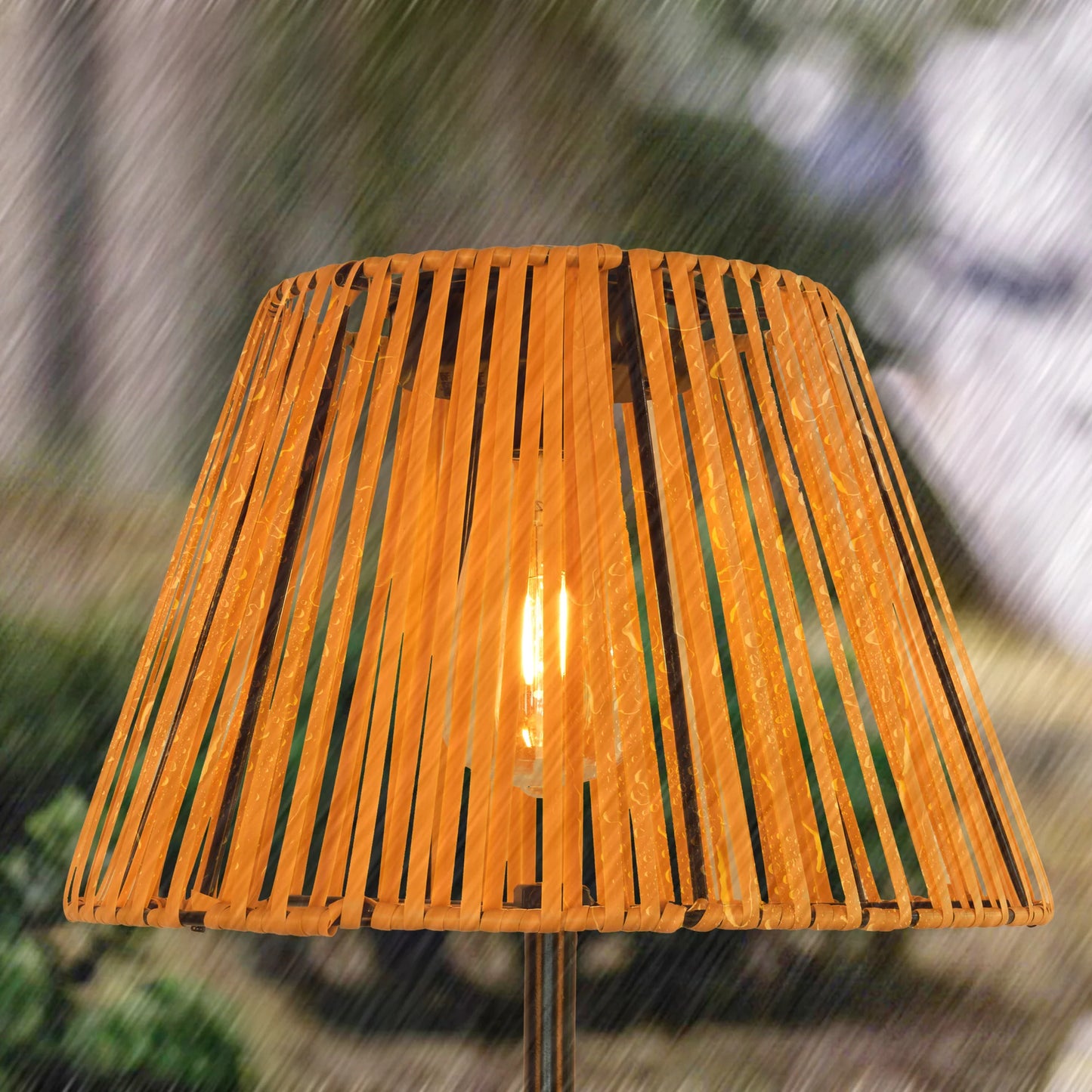 Rustic Radiance Solar Rattan Lamp - Warm Glow for Patio & Garden