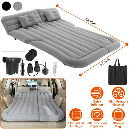 Ultimate Inflatable Car/SUV Mattress – Backseat Bed w/ Pump & 2 Pillows