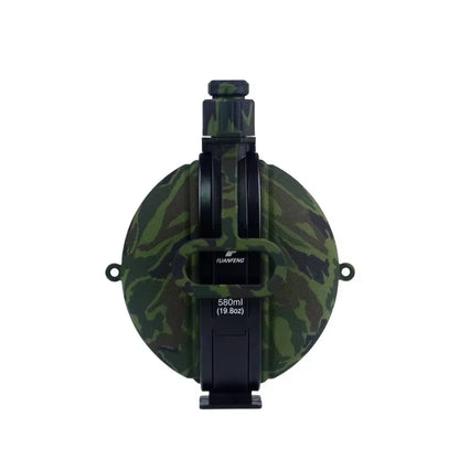 580ML Military Camouflage Water Bottle with Compass - Collapsible & Leakproof