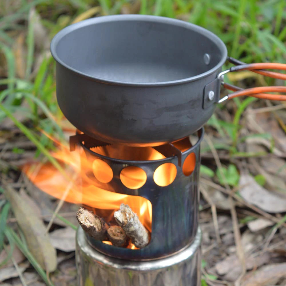 Lixada Portable Wood Stove - Lightweight Stainless Steel Cooking Burner for Camping - Readi Gear