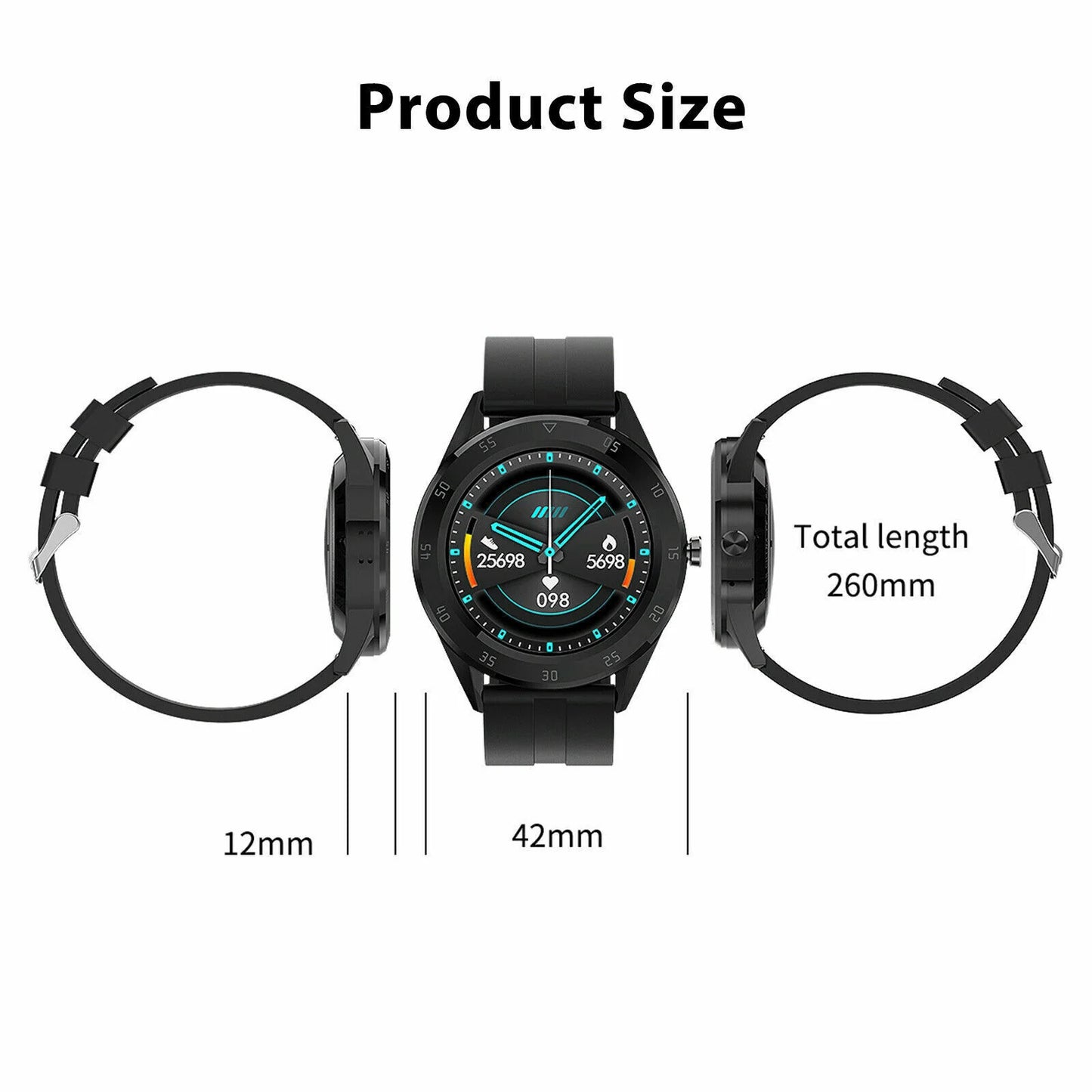 AquaTech Bluetooth Smartwatch with Heart Rate & Fitness Tracker - Bluetooth Smartwatch with heart rate and fitness tracker Readi Gear