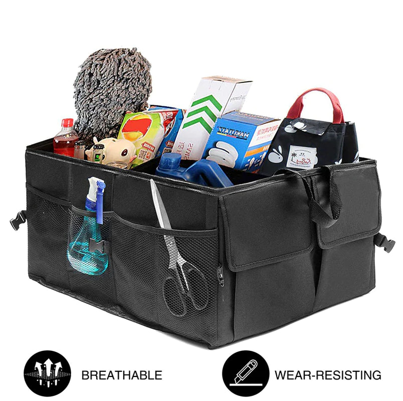 SmartCargo 40L Trunk Organizer - Folding Storage Bin with Mesh Pockets