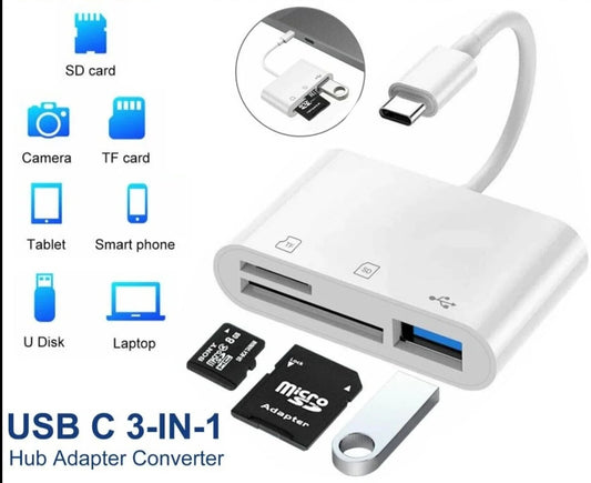 PowerHub USB-C 3-in-1 Adapter with SD Card Reader