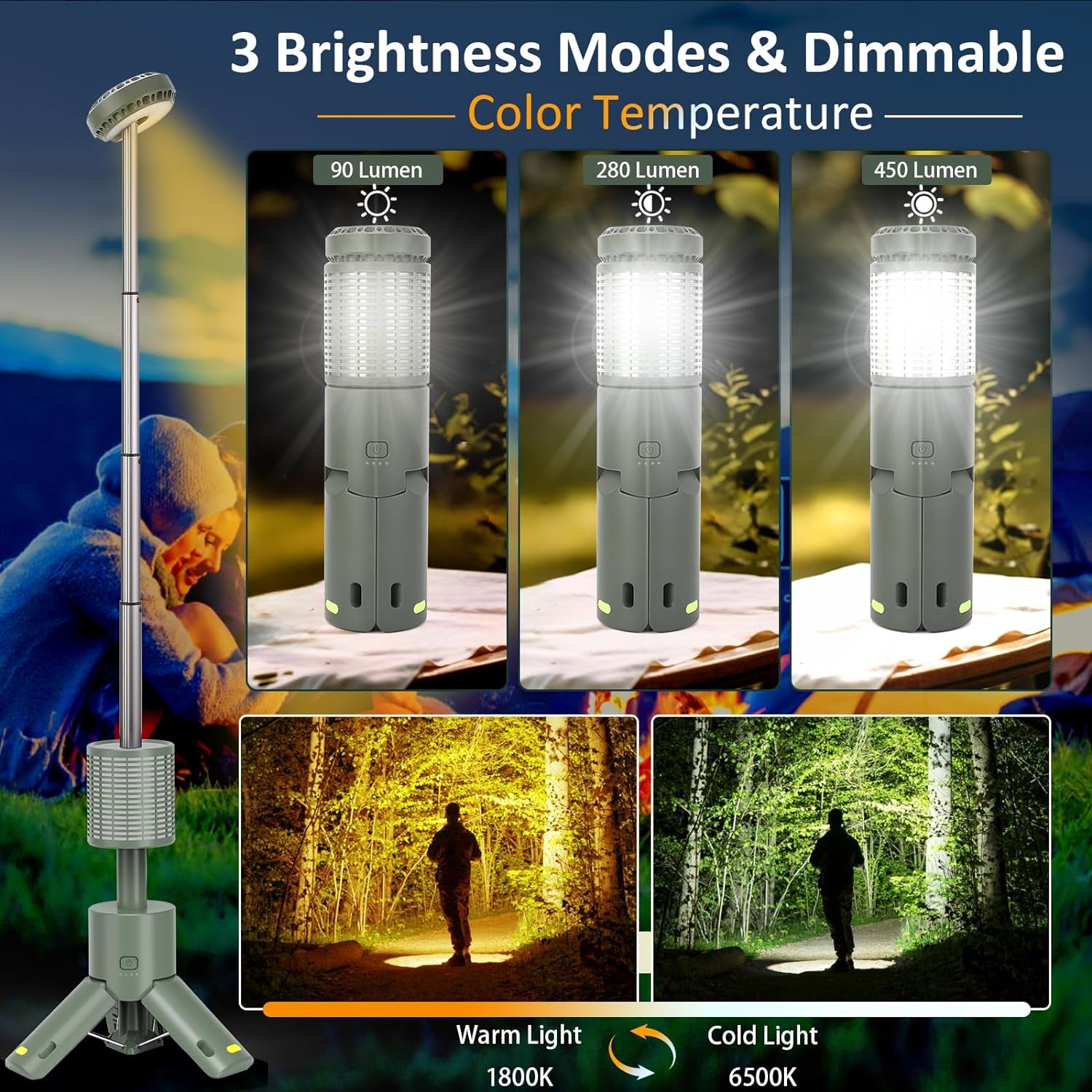 FlexiLight Pro Telescopic LED Lantern with Magnetic Tripod & USB Power Bank