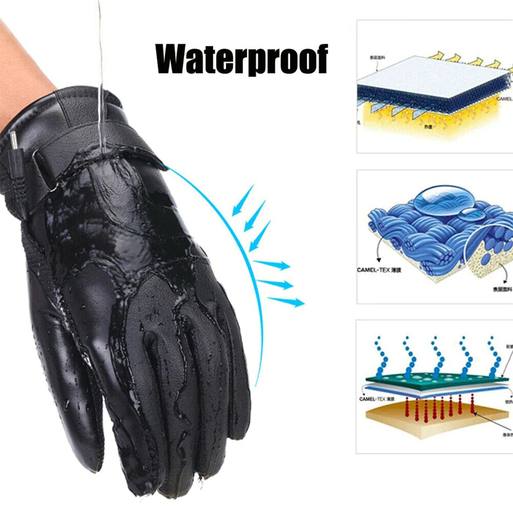 Winter USB Heated Gloves - Thermal, Waterproof, Touchscreen Hand Warmers