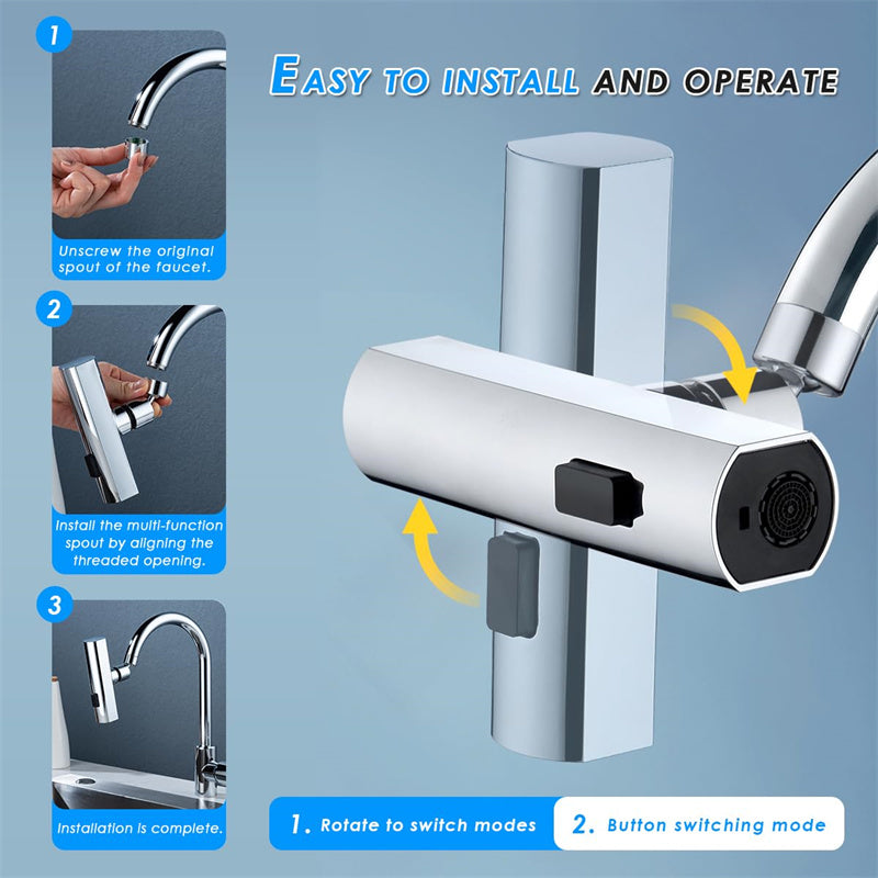 SwivelSpray Universal Rotating Kitchen Faucet Extension - Sink faucet Readi Gear