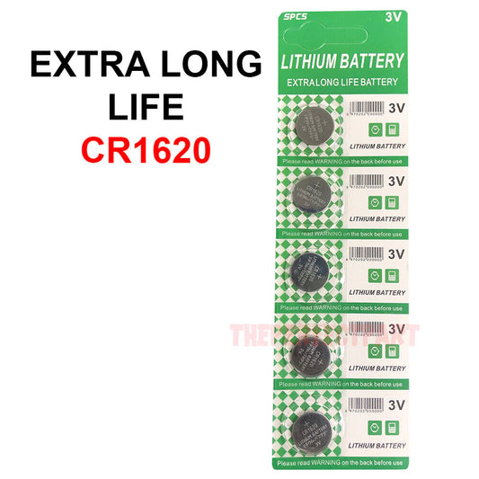 CR1620 5-Pack Lithium Battery 3V Button Cell - Extra Life - CR1620 5-Pack Lithium Battery 3V Button Cell - Extra Life Readi Gear