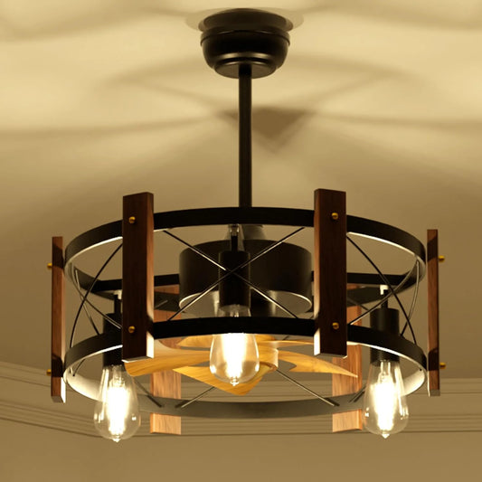 Rustic Retreat Farmhouse Style Ceiling Fan - 6-Speed, LED Light, Remote Control