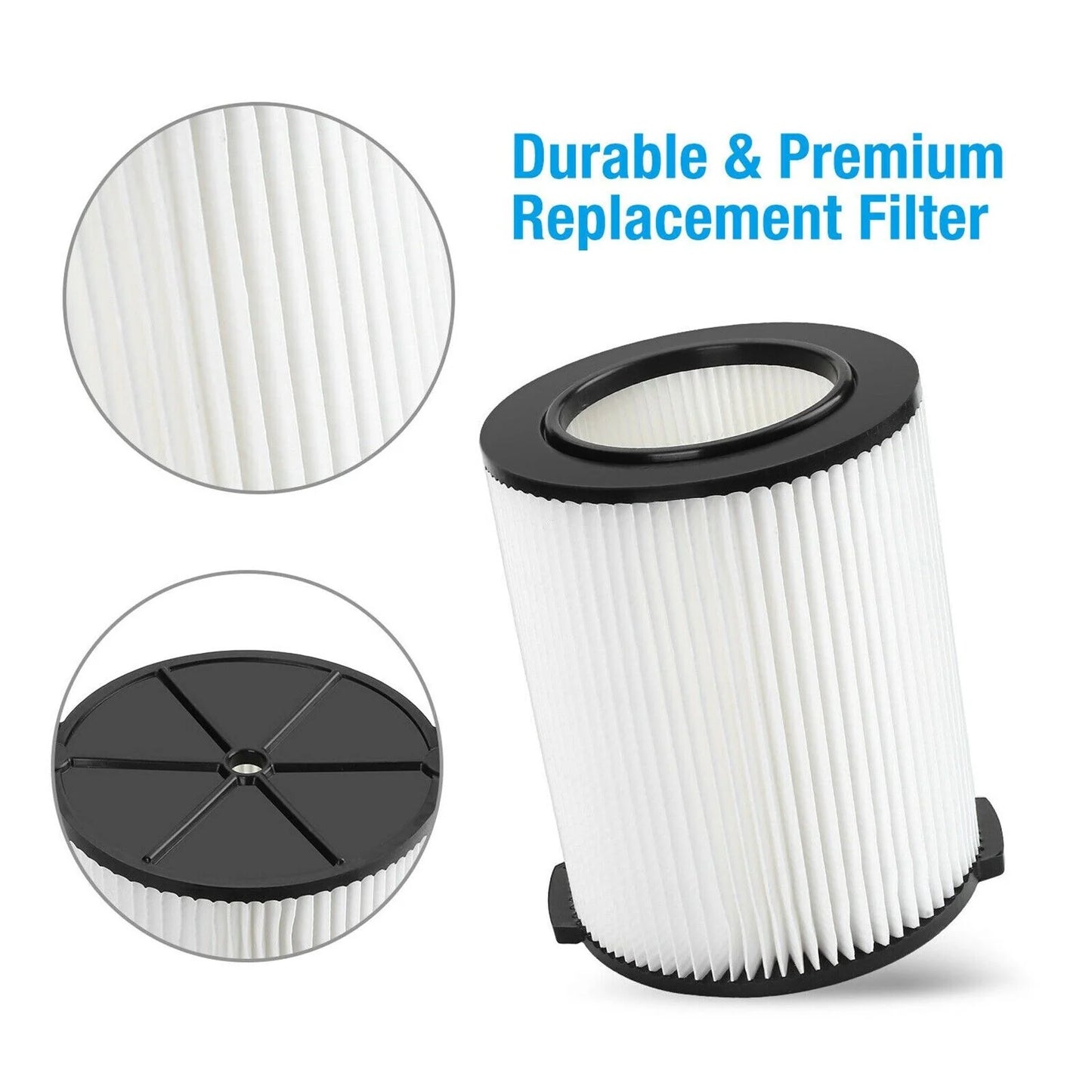 RIDGID VF4000 Wet/Dry Shop Vac Replacement Filter - Washable & Reusable (fits HUSKY & CRAFSTMAN Vacs)