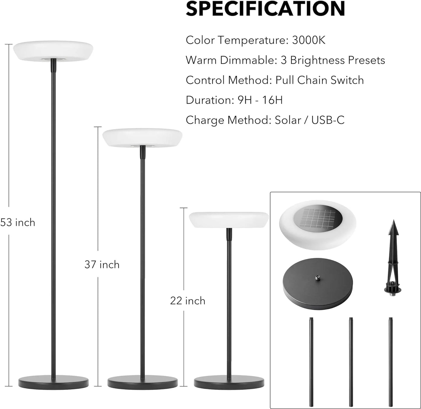 EcoGlow Solar Outdoor Lamp – Weatherproof, USB & Smart Light