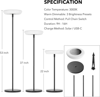 EcoGlow Solar Outdoor Lamp – Weatherproof, USB & Smart Light