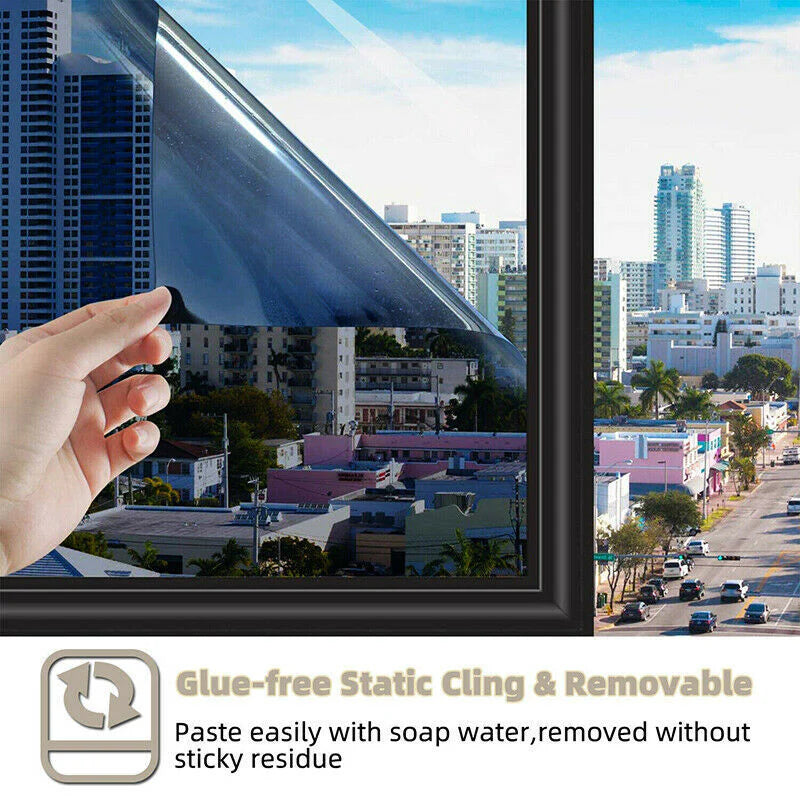 PrivacyShield Reflective Window Film - UV & Heat Blocker for Home/Office