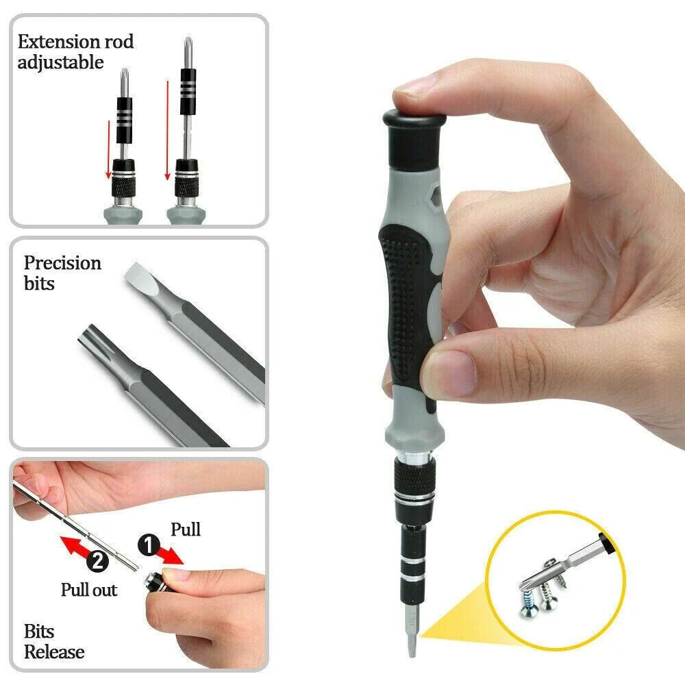 Professional Magnetic Screwdriver Set for iPhone, MacBook & Electronic Device Repair - 117 Pieces