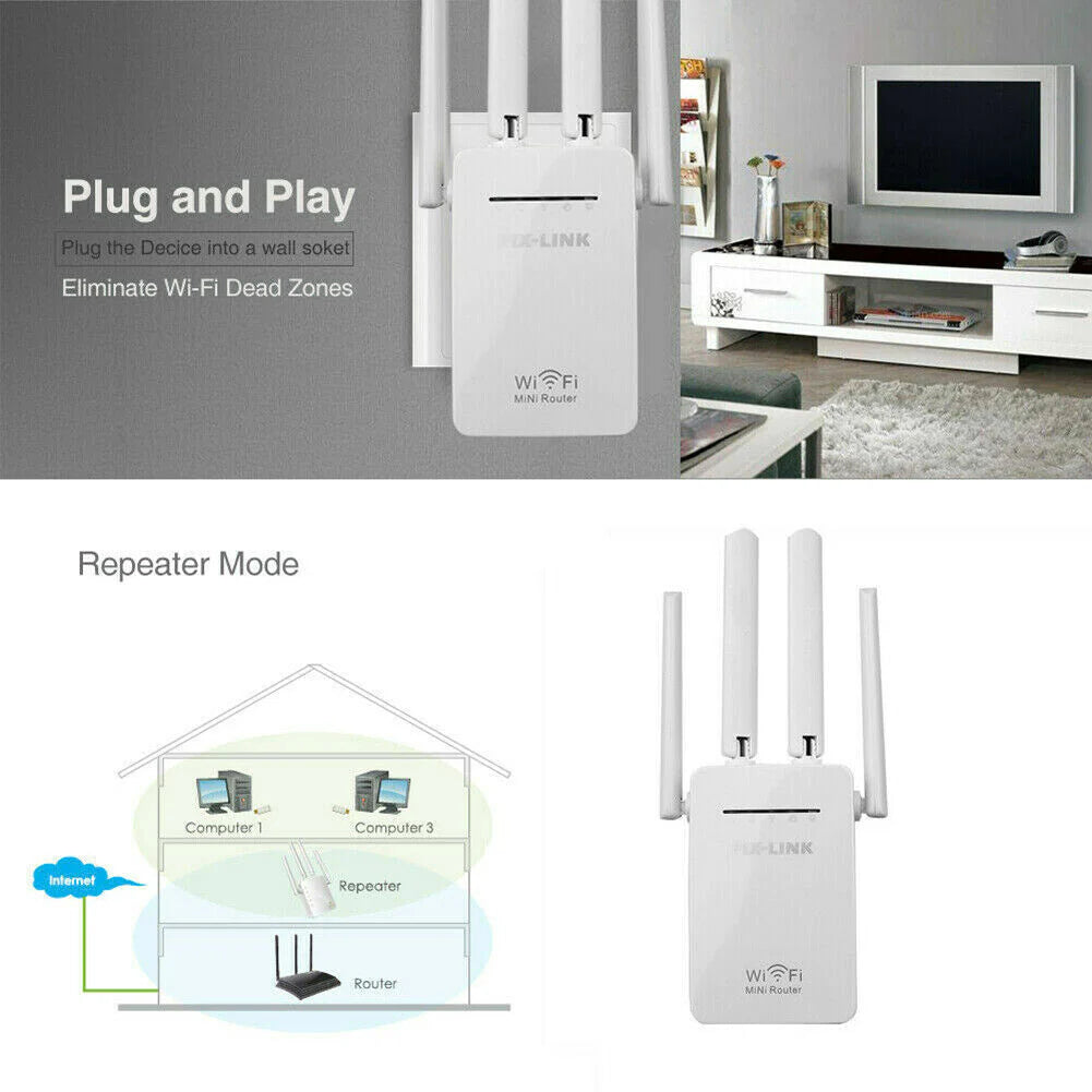 High-Speed Dual Band 1200Mbps WiFi Range Extender Repeater Booster