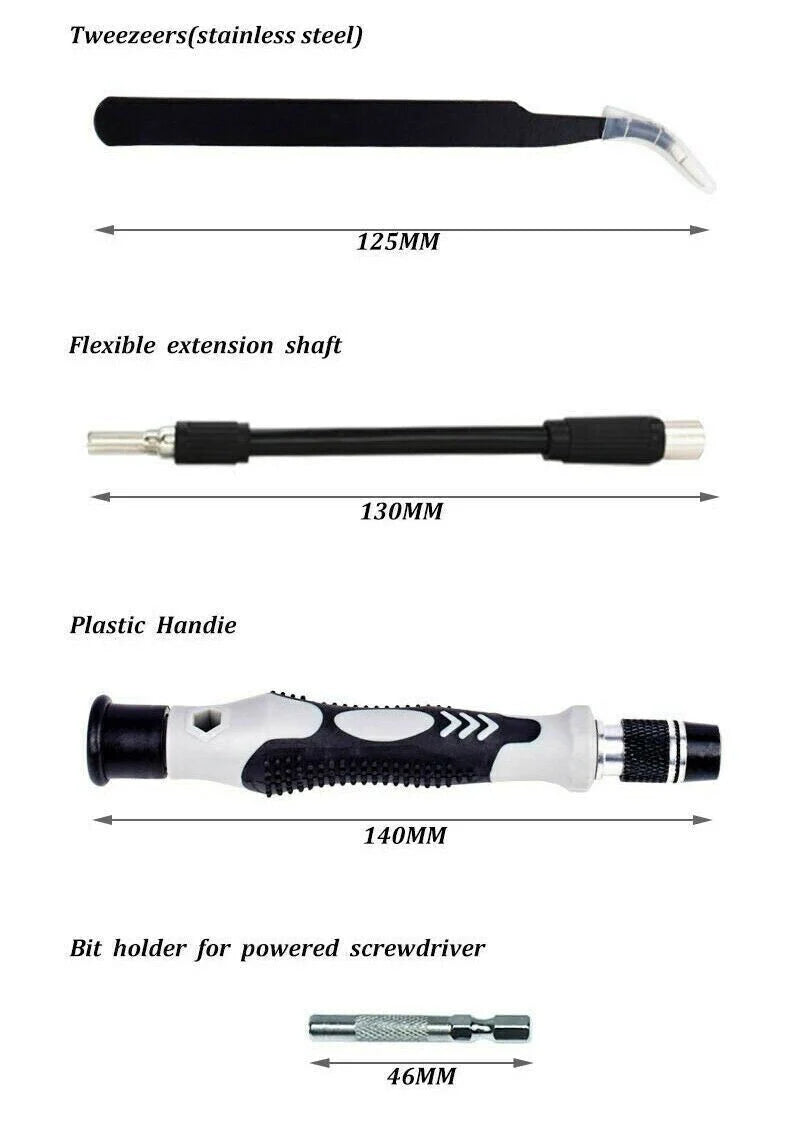 Professional Magnetic Screwdriver Set for iPhone, MacBook & Electronic Device Repair - 117 Pieces