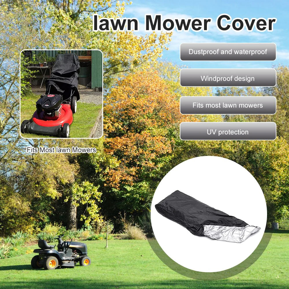 Heavy Duty Waterproof Lawn Mower Cover - Universal Fit & UV Resistant