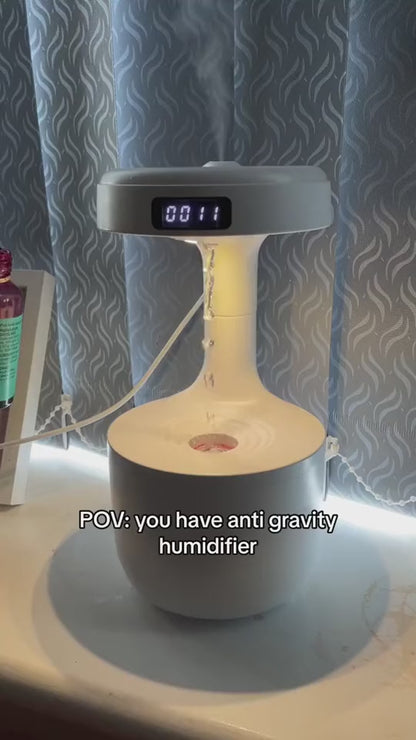 GravityFlow LED Humidifier - Anti-Gravity Mist, Aroma Diffuser & Clock