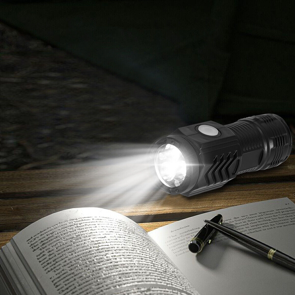 3-PACK Super Bright LED Mini Flashlight USB Rechargeable Pocket Keychain Torch