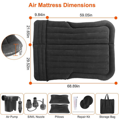 Ultimate Inflatable Car/SUV Mattress – Backseat Bed w/ Pump & 2 Pillows