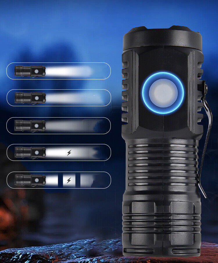 3-PACK Super Bright LED Mini Flashlight USB Rechargeable Pocket Keychain Torch