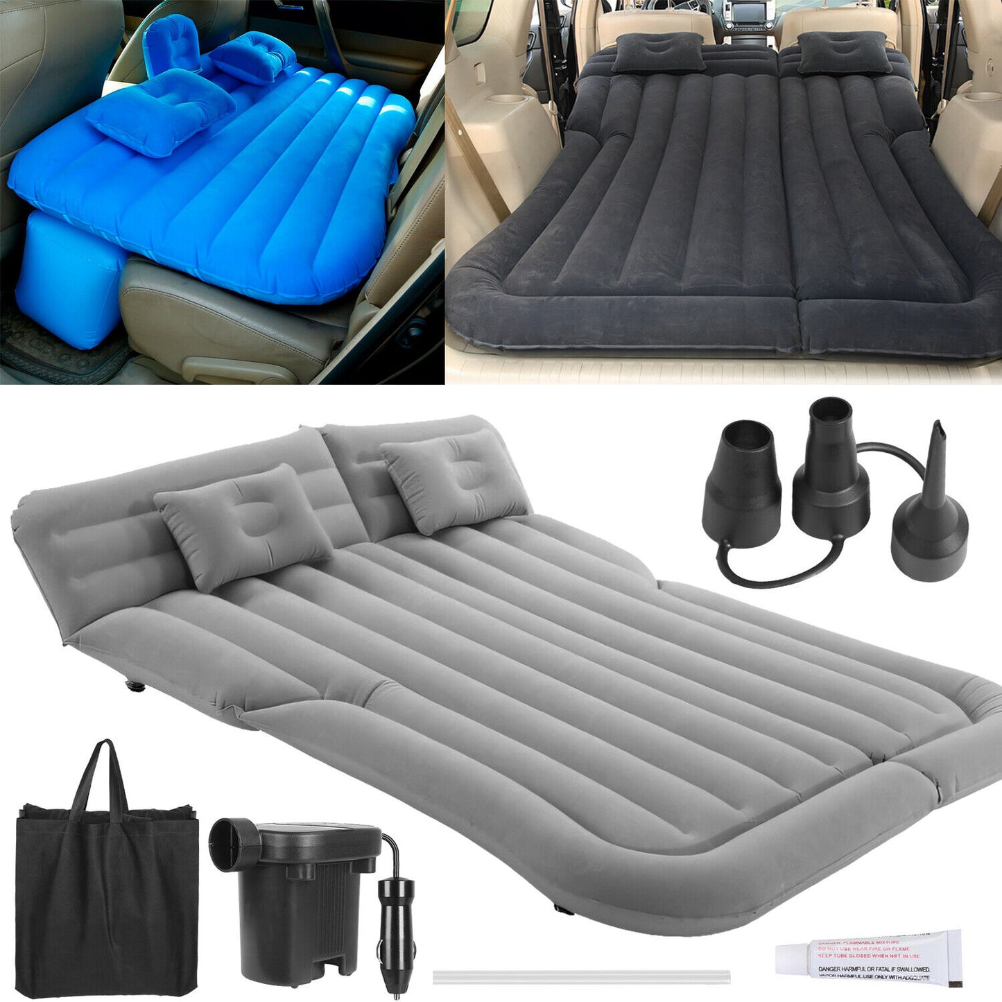 Ultimate Inflatable Car/SUV Mattress – Backseat Bed w/ Pump & 2 Pillows