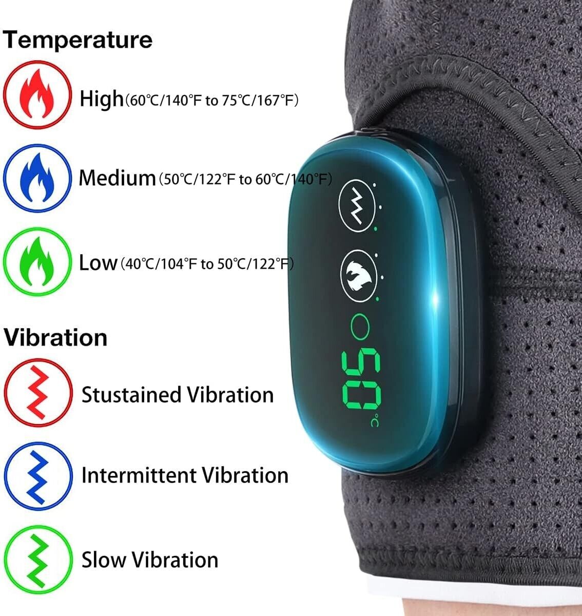 ReliefMax Heated Shoulder Massager - Vibration & Heat for Pain Relief