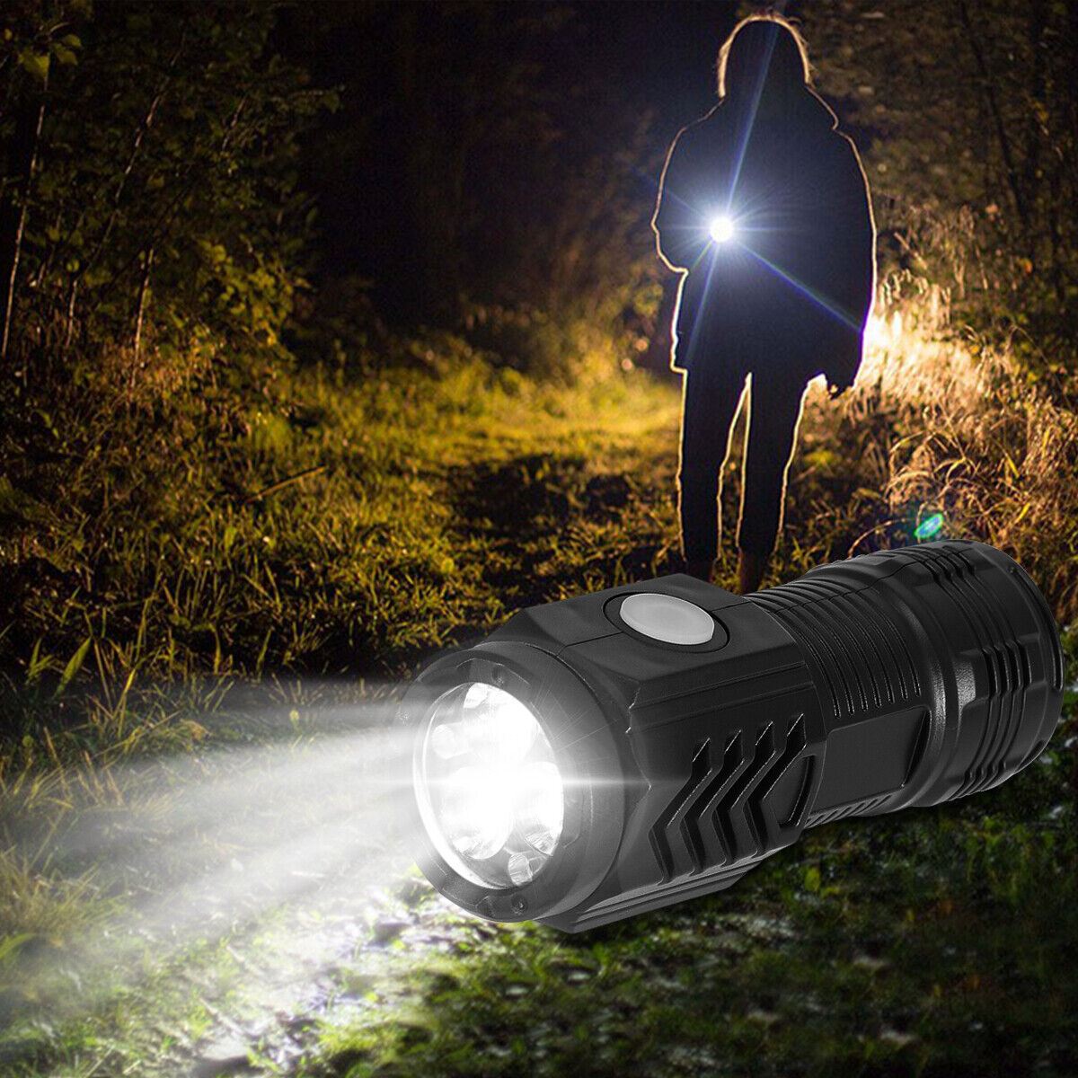 3-PACK Super Bright LED Mini Flashlight USB Rechargeable Pocket Keychain Torch