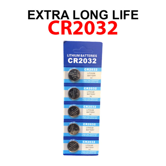 5-Pack CR2032 Lithium Battery 3V Button Cell - Extra Life
