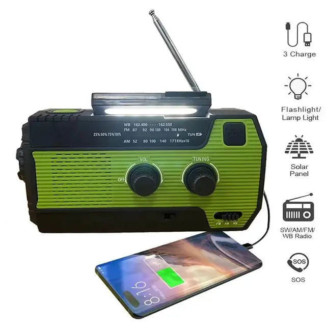 SolarGuard Pro: All-in-One Emergency Hand Crank Radio & Phone Charger